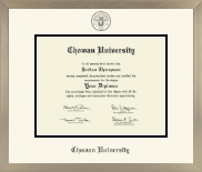 Chowan University diploma frame - Icon in Light Champagne