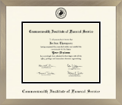 Commonwealth Institute of Funeral Service diploma frame - Icon in Light Champagne