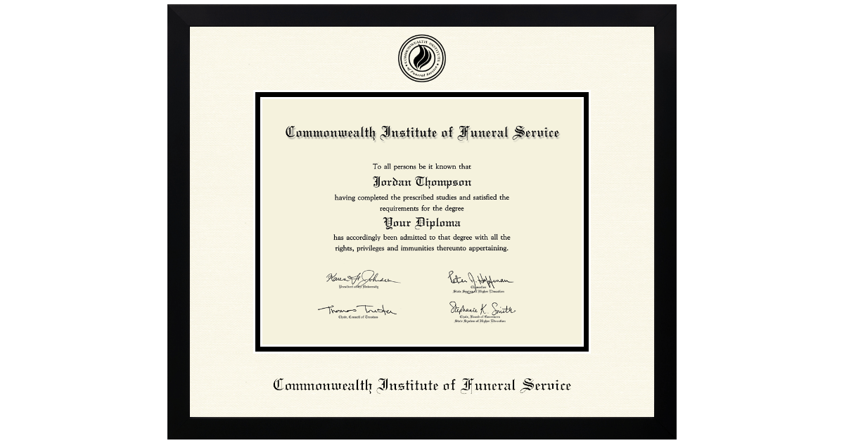 Commonwealth Institute of Funeral Service Frame | Church Hill Classics