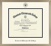 Cleveland Chiropractic College diploma frame - Icon in Light Champagne