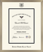 United States Coast Guard diploma frame - Icon in Light Champagne