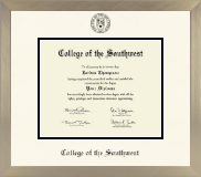College of the Southwest diploma frame - Icon in Light Champagne