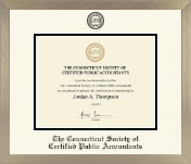 Connecticut Society of Certified Public Accountants diploma frame - Icon in Light Champagne