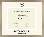 D'Youville University diploma frame - Icon in Light Champagne