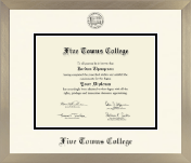 Five Towns College diploma frame - Icon in Light Champagne