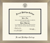 Frank Phillips College diploma frame - Icon in Light Champagne