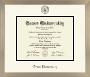 Grace University diploma frame - Icon in Light Champagne