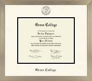 Grace College diploma frame - Icon in Light Champagne