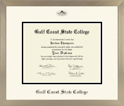 Gulf Coast State College diploma frame - Icon in Light Champagne