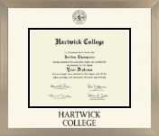 Hartwick College diploma frame - Icon in Light Champagne