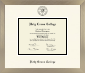 Holy Cross College diploma frame - Icon in Light Champagne