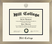 Hill College diploma frame - Icon in Light Champagne