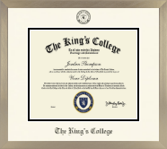 The King's College in New York City diploma frame - Icon in Light Champagne
