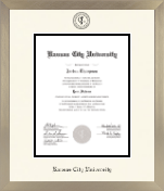 Kansas City University diploma frame - Icon in Light Champagne