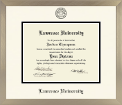 Lawrence University diploma frame - Icon in Light Champagne