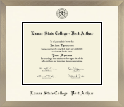 Lamar State College - Port Arthur diploma frame - Icon in Light Champagne