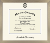 Mansfield University of Pennsylvania diploma frame - Icon in Light Champagne