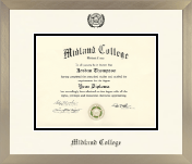 Midland College diploma frame - Icon in Light Champagne