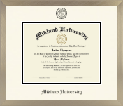 Midland University diploma frame - Icon in Light Champagne