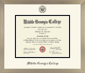 Middle Georgia College diploma frame - Icon in Light Champagne