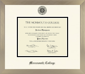 Monmouth College diploma frame - Icon in Light Champagne