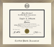 Maine Society of Certified Public Accountants diploma frame - Icon in Light Champagne