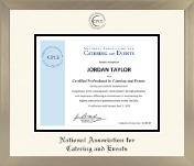 National Association for Catering and Events diploma frame - Icon in Light Champagne