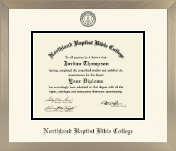 Northland Baptist Bible College diploma frame - Icon in Light Champagne