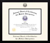 National Board of Certification for Medical Interpreters diploma frame - Icon in Gotham