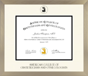 American College of Obstetricians & Gynecologists diploma frame - Icon in Light Champagne