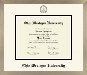 Ohio Wesleyan University diploma frame - Icon in Light Champagne