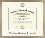 Oklahoma Wesleyan University diploma frame - Icon in Light Champagne