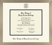 Our Lady of Holy Cross College diploma frame - Icon in Light Champagne