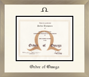 Order of Omega diploma frame - Icon in Light Champagne