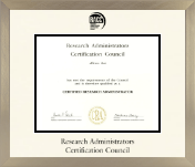 Research Administrators Certification Council diploma frame - Icon in Light Champagne