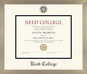 Reed College diploma frame - Icon in Light Champagne