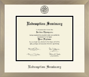 Redemption Seminary diploma frame - Icon in Light Champagne