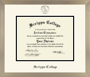 Scripps College diploma frame - Icon in Light Champagne
