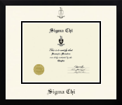 Sigma Chi Fraternity diploma frame - Icon in Gotham