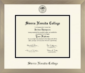 Sierra Nevada College diploma frame - Icon in Light Champagne