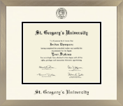 St. Gregory's University diploma frame - Icon in Light Champagne