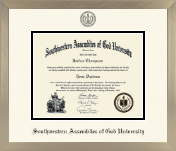 Southwestern Assemblies of God University diploma frame - Icon in Light Champagne