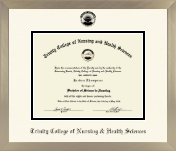 Trinity College of Nursing & Health Sciences diploma frame - Icon in Light Champagne