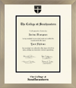 The College at Southeastern diploma frame - Icon in Light Champagne