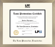 The Loss Prevention Foundation diploma frame - Icon in Light Champagne
