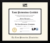 The Loss Prevention Foundation diploma frame - Icon in Gotham