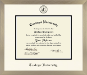 Tuskegee University diploma frame - Icon in Light Champagne