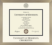 University of Minnesota Crookston diploma frame - Icon in Light Champagne