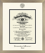 University of Missouri at Rolla diploma frame - Icon in Light Champagne