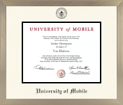 University of Mobile diploma frame - Icon in Light Champagne